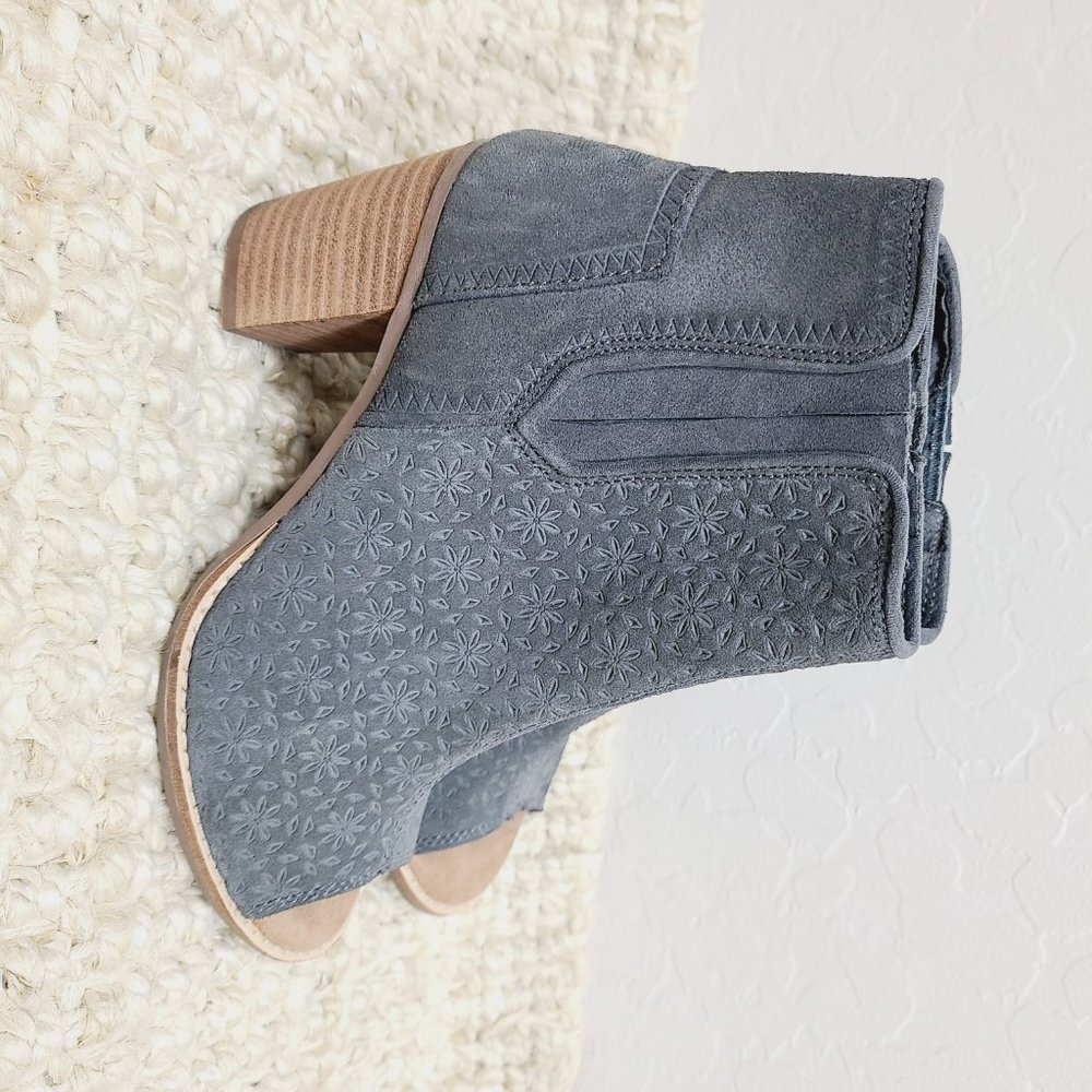 Toms Majorka Leather Peep-Toe Bootie Heels - Picture 4 of 6